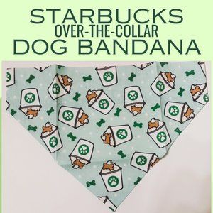 Over-The-Collar Starbucks Dog Bandana in Small